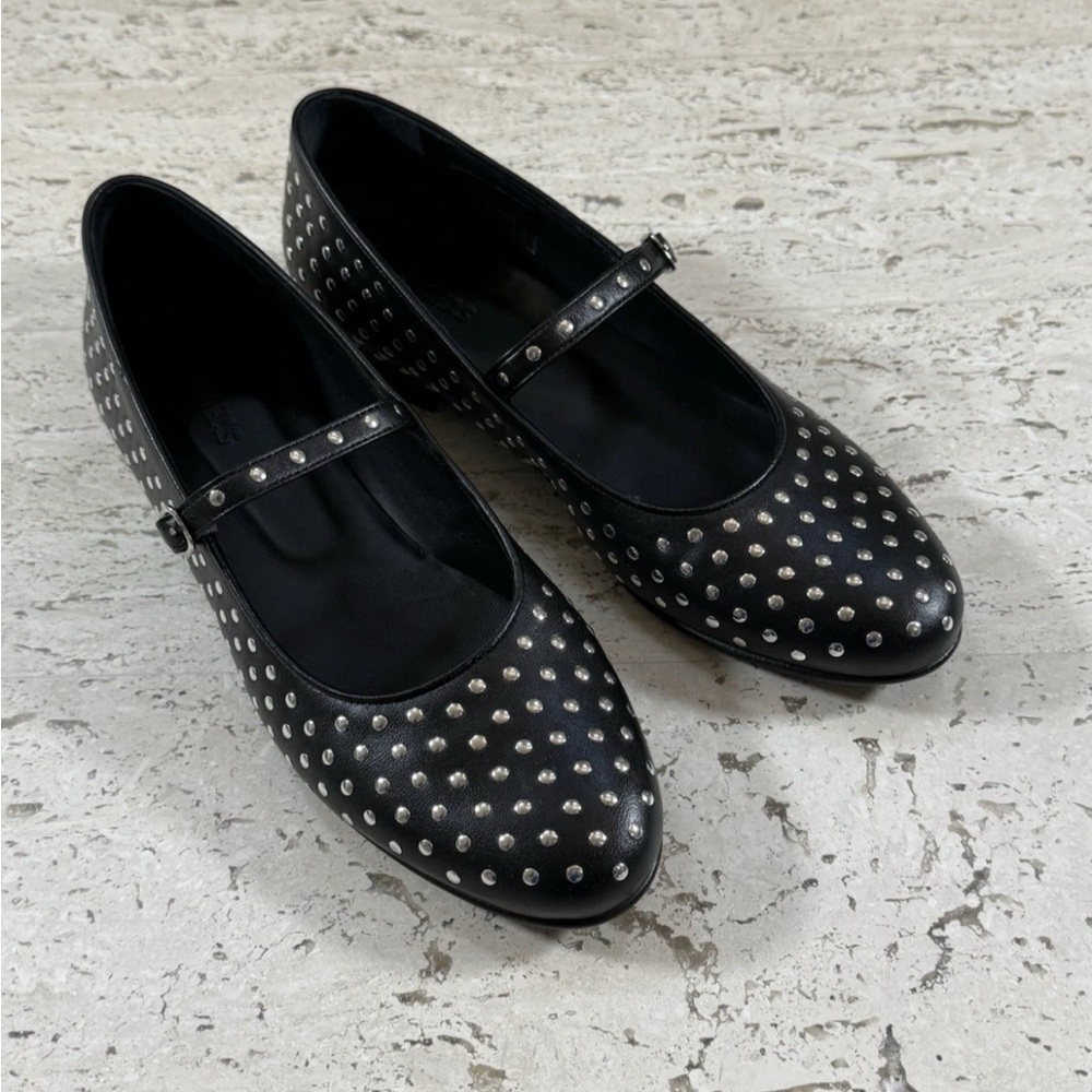 ALOHAS Black Studded Flats
